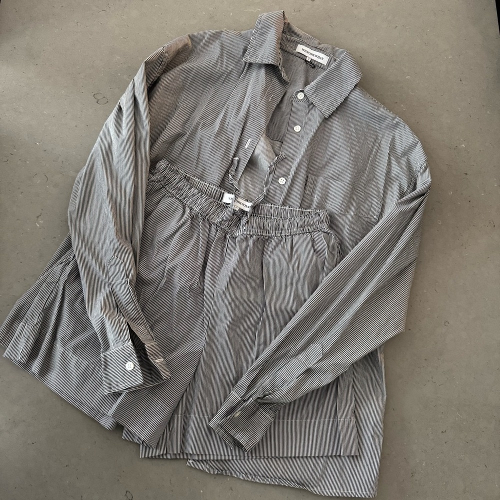 Button-Up Poplin Striped Matching Set - Picture 5 of 13